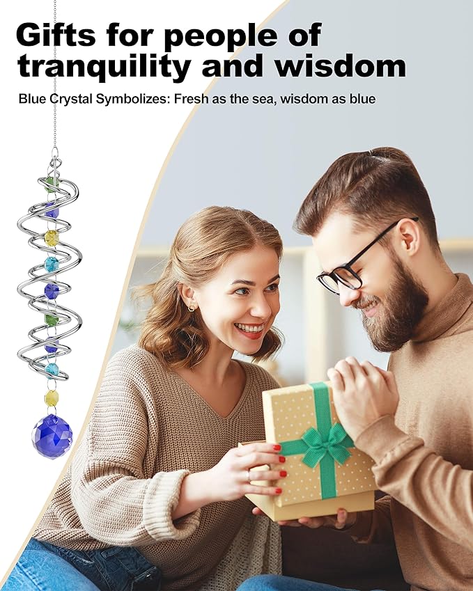 1 Pack Crystal Suncatcher, Hanging Sun Catcher Prism with String Rainbow Maker Suncatchers for Windows, Room, Outdoor, Car Mirror, Whimsical Home Garden Decor-VerdiqueGarden