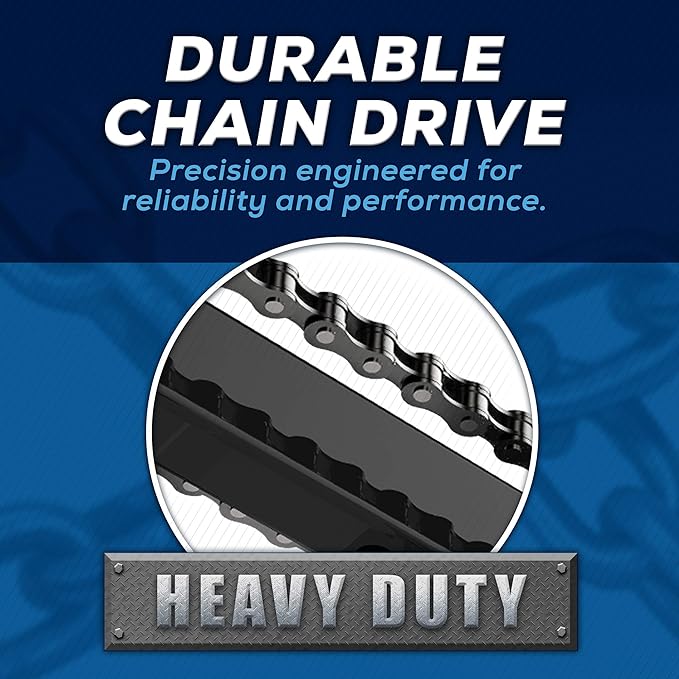 Workhorse BU100 Overhead Garage Door Opener with Heavy-Duty Chain Drive for Single or Double Doors, Wall Mount, and Remote Garage Opener Included, Quick and Easy Installation, White-VerdiqueGarden