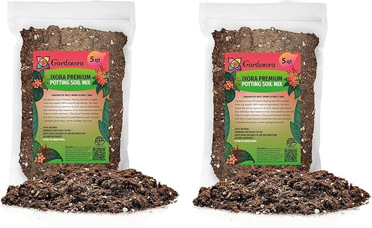 Ixora Plant Potting Soil - All-Natural Blend for Thriving Ixora Plants - Boosts Root Health and Vibrant Blossoms - 10 Quart-VerdiqueGarden