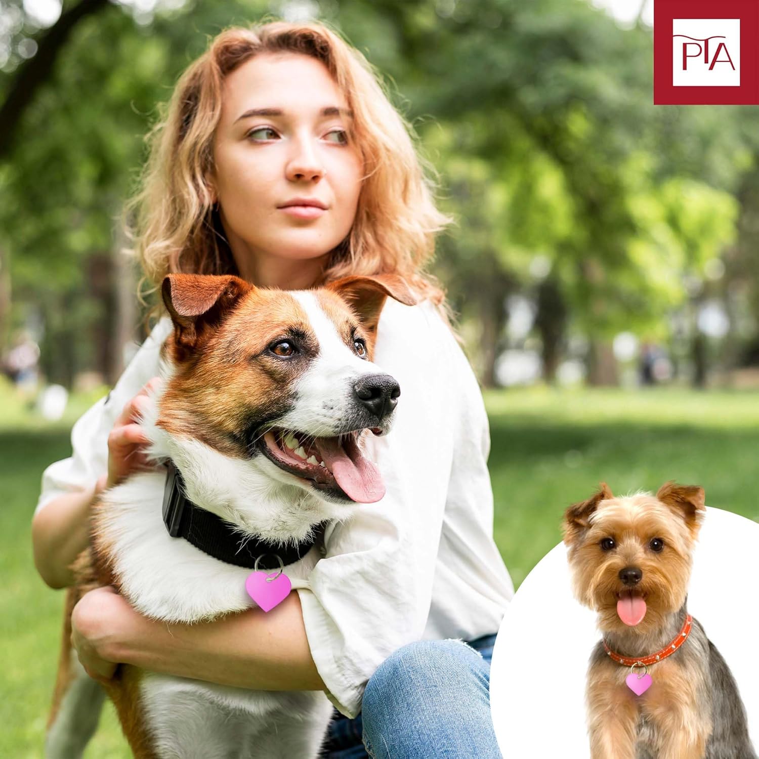 [Press TX Art] 40 Pcs Round(Circle), Bone, Rectangle, Heart Anodized Aluminum Stamping Blanks Tags 10 Mixed Colors Metal Engraving ID Name Tags with Rings (Hearts in 10 Colors)-VerdiqueGarden