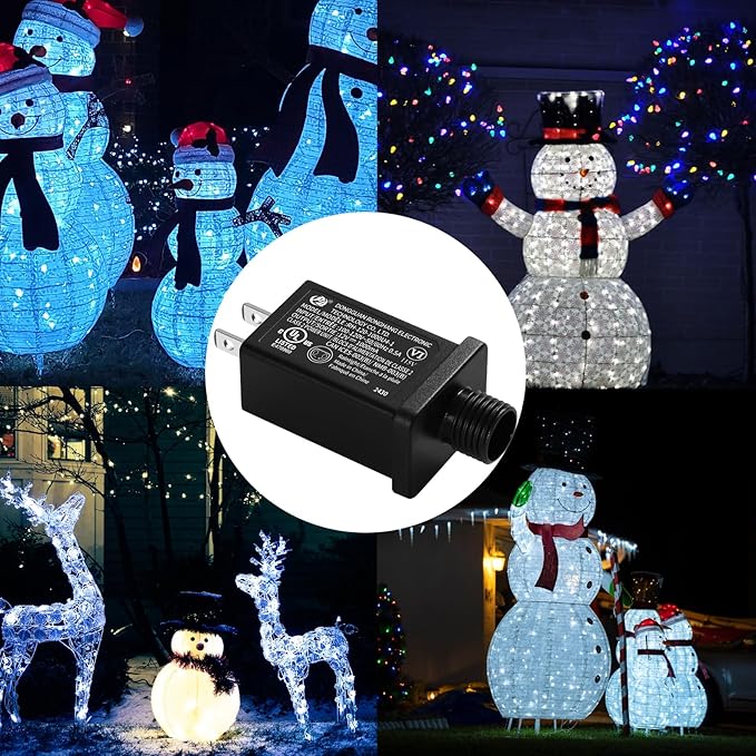 Replacement Yard Inflatable Adapter Power Supply Adaptor - 12V 1.0A 8Pcs - Inflatable Plug Replacement Class 2 Power Supply - for Christmas Tree Light/Thanksgiving Yard Blow Up Decorations-VerdiqueGarden