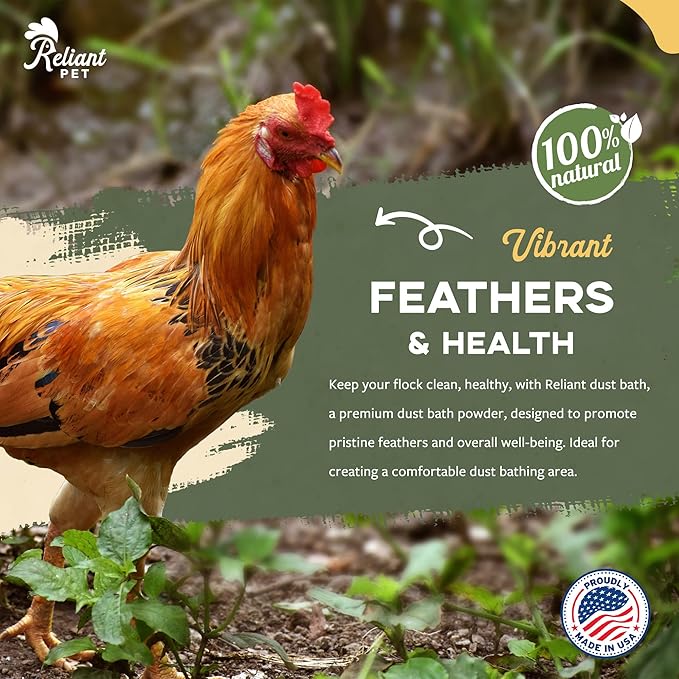 Chicken Dust Bath - 7lbs, Made in USA Natural Dust Bath for Chickens - Ideal Chicken Dust for Bath Tub Mix - Poultry Dust Powder for Chicken Coop-VerdiqueGarden