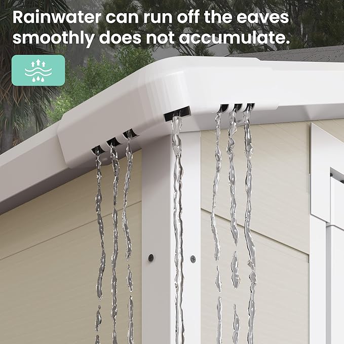 UDPATIO Outdoor Storage Shed 7.5x10.7 FT, Plastic Garden Shed for Bike, Garbage Can, Tool, Outside Sheds & Outdoor Resin Shed with Lockable Door for Backyard, Patio, Lawn, Standstone-VerdiqueGarden