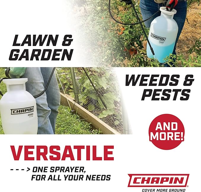 Chapin 20004 Made in USA 1 -Gallon Lawn and Garden Pump Pressured Sprayer, for Spraying Plants, Garden Watering, Weeds and Pests-VerdiqueGarden