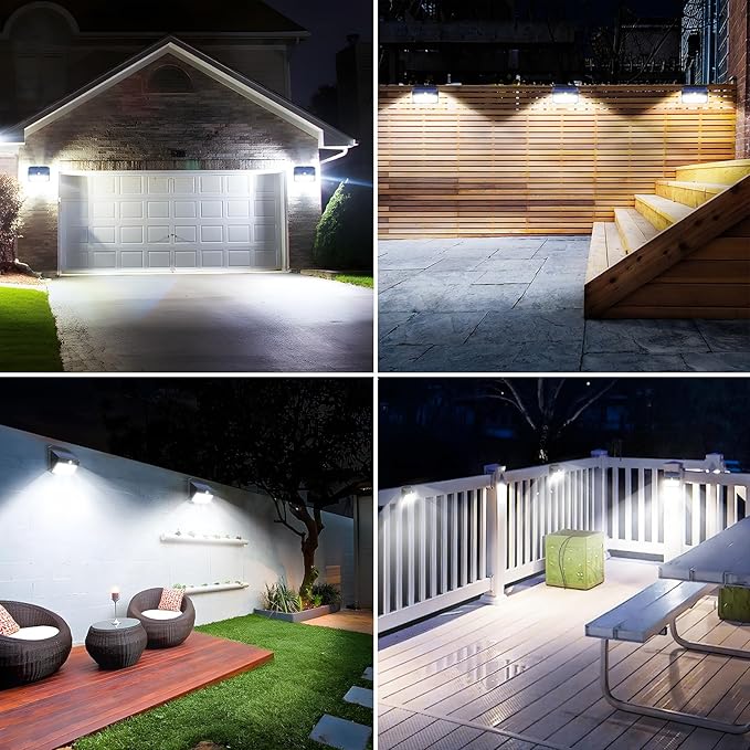 Solar Lights, 150 LED Outdoor 2 Pack, Motion Sensor, IP65 Waterproof, 3 Modes, Solar Powered, for House, Garden, Fence, Patio, Garage-VerdiqueGarden