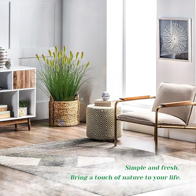 Artificial Grass Plants Outdoor 24 Bunches Fake Onion Grasses with Plush Fake Shrubs Plant Flowers Faux Greenery Wheat Sea Grass for Outside Garden Indoor House Home Office Room Décor (Green & Red）-VerdiqueGarden