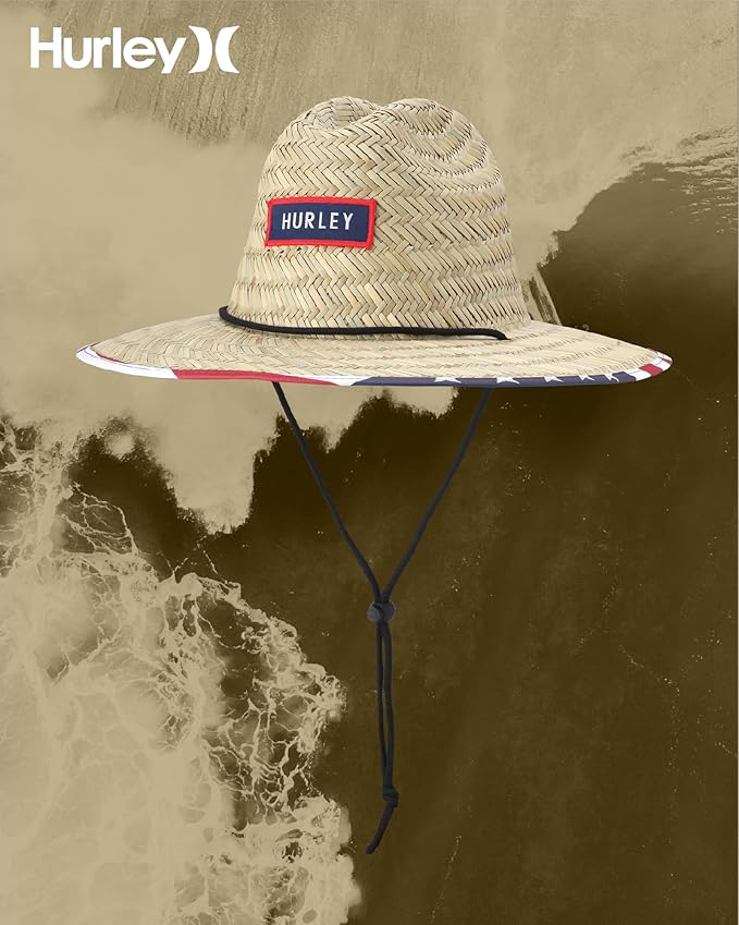 Hurley Men's Straw Hat - Bayside Lifeguard Straw Sun Hat-VerdiqueGarden