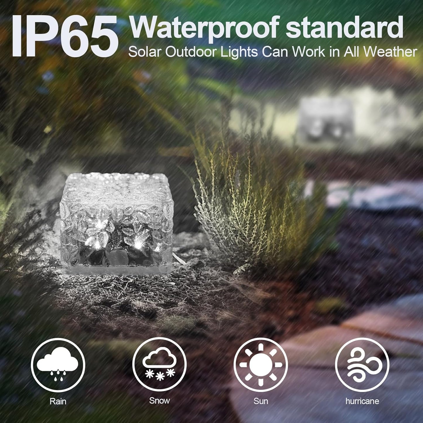 Solar Brick Lights-Outdoor Solar Lights for Yard-Solar Brick Landscape Path Light 3 Pack LED Light Brick Garden Decor for Pathway Patio Walkway Backyard Decoration-VerdiqueGarden