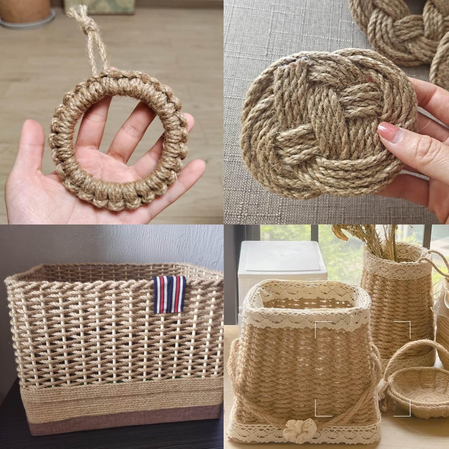 5mm Jute Twine, 164 Feet Braided Jute Rope, Heavy Duty and Thick Twine Rope for DIY Artwork, Bundling, Home Decor, Gardening Applications (5MM 164FT)-VerdiqueGarden