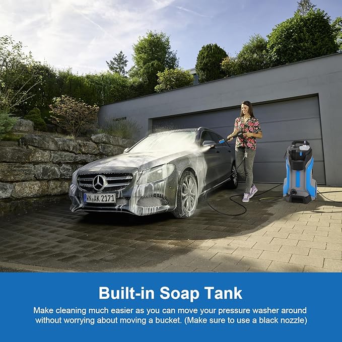 Electric Pressure Washer 5000PSI 4.0GPM Power Washers with M22-14mm Pressure Hose 33FT, Power Sprayers High Pressure with 1/4" QC Compatible Surface Cleaner for Home Cars Driveways, Blue-VerdiqueGarden