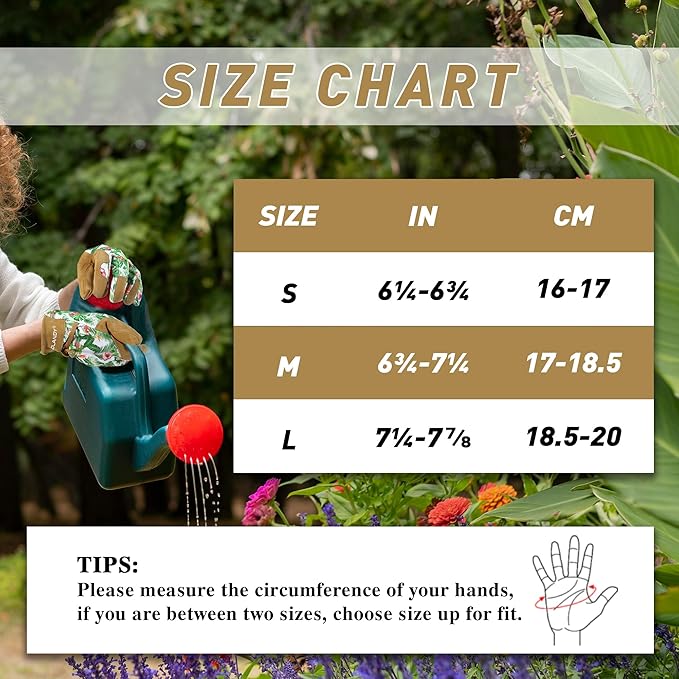 HLDD HANDLANDY Work Gloves for Women and Ladies, Leather Gardening Gloves Flexible Mechanic Working Gloves-VerdiqueGarden