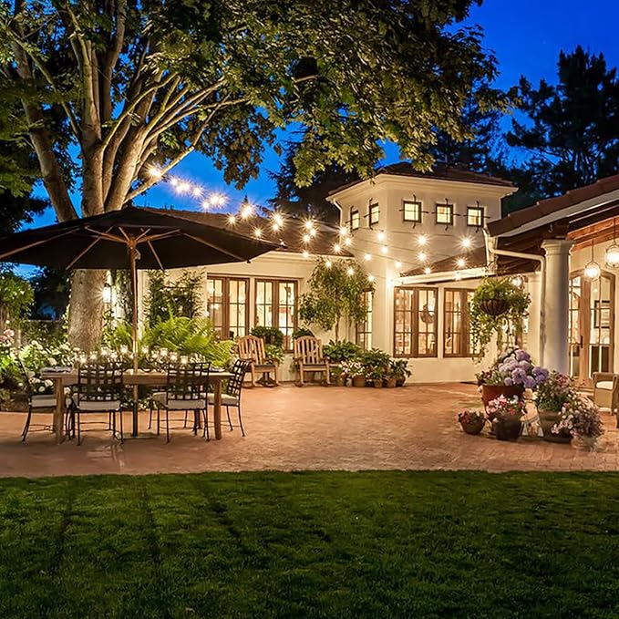 Meconard 48 Pack S14 LED String Light Bulbs, 1 Watt Shatterproof Replacement Bulbs for Patio Outdoor Sting Lights, E26 Medium Screw Base, Warm White 2200K, Non-Dimmable-VerdiqueGarden