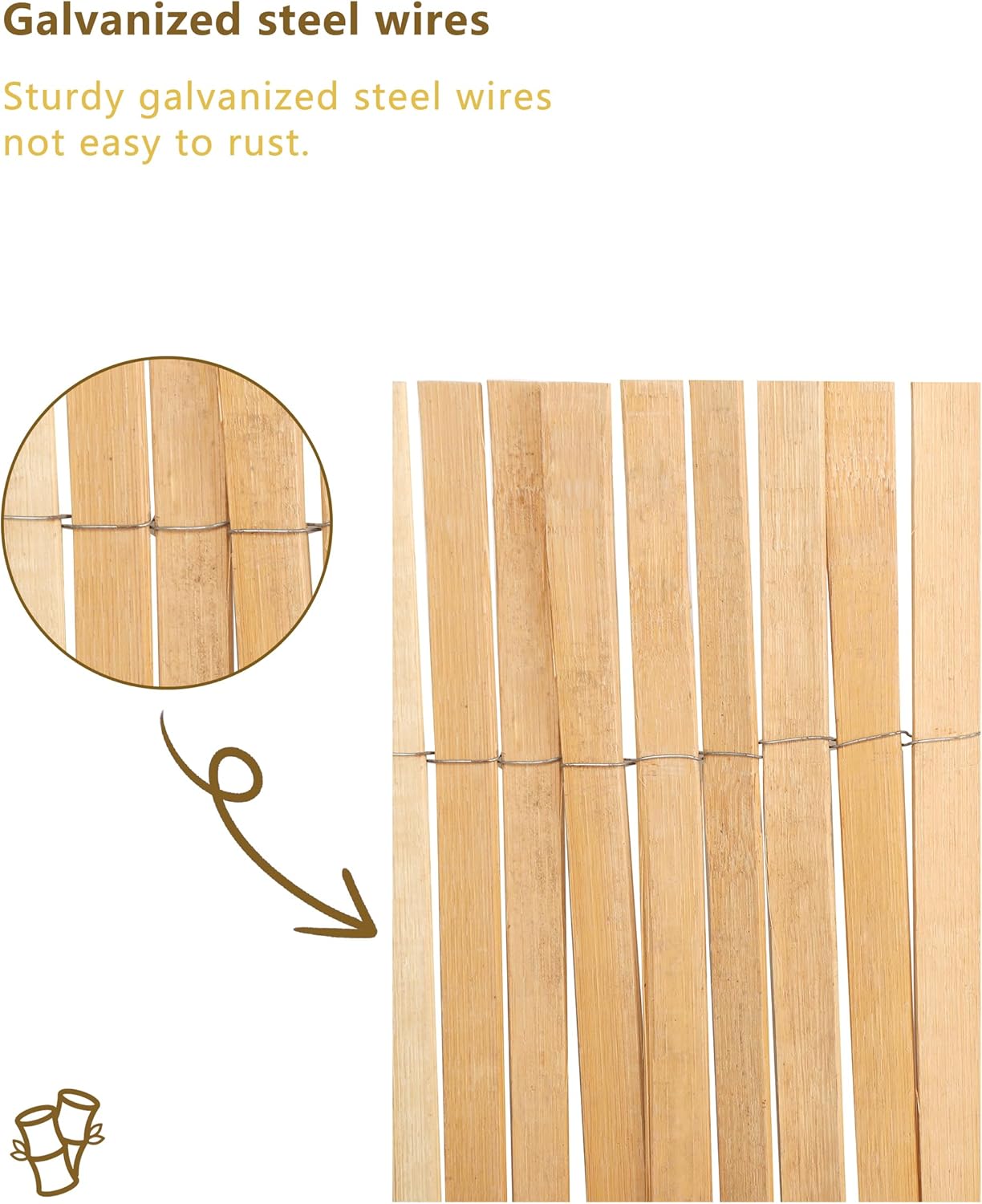 4ft x 13ft Natural Bamboo Slat Screening Roll, Outside Bamboo Privacy Fencing, Privacy Screen Panels for Garden, Outdoor-VerdiqueGarden