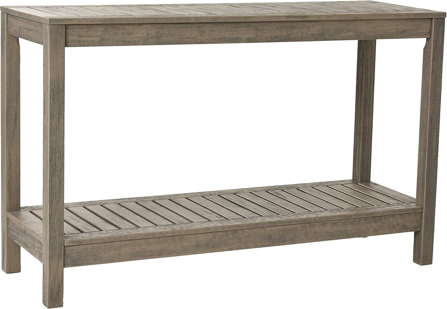 Cambridge Casual Solid Wood West Lake Outdoor Console Table – Weathered Gray Finish – Durable and Stylish Accent Plant Table for Patio, Deck, Porch, Garden, and Outdoor Spaces-VerdiqueGarden