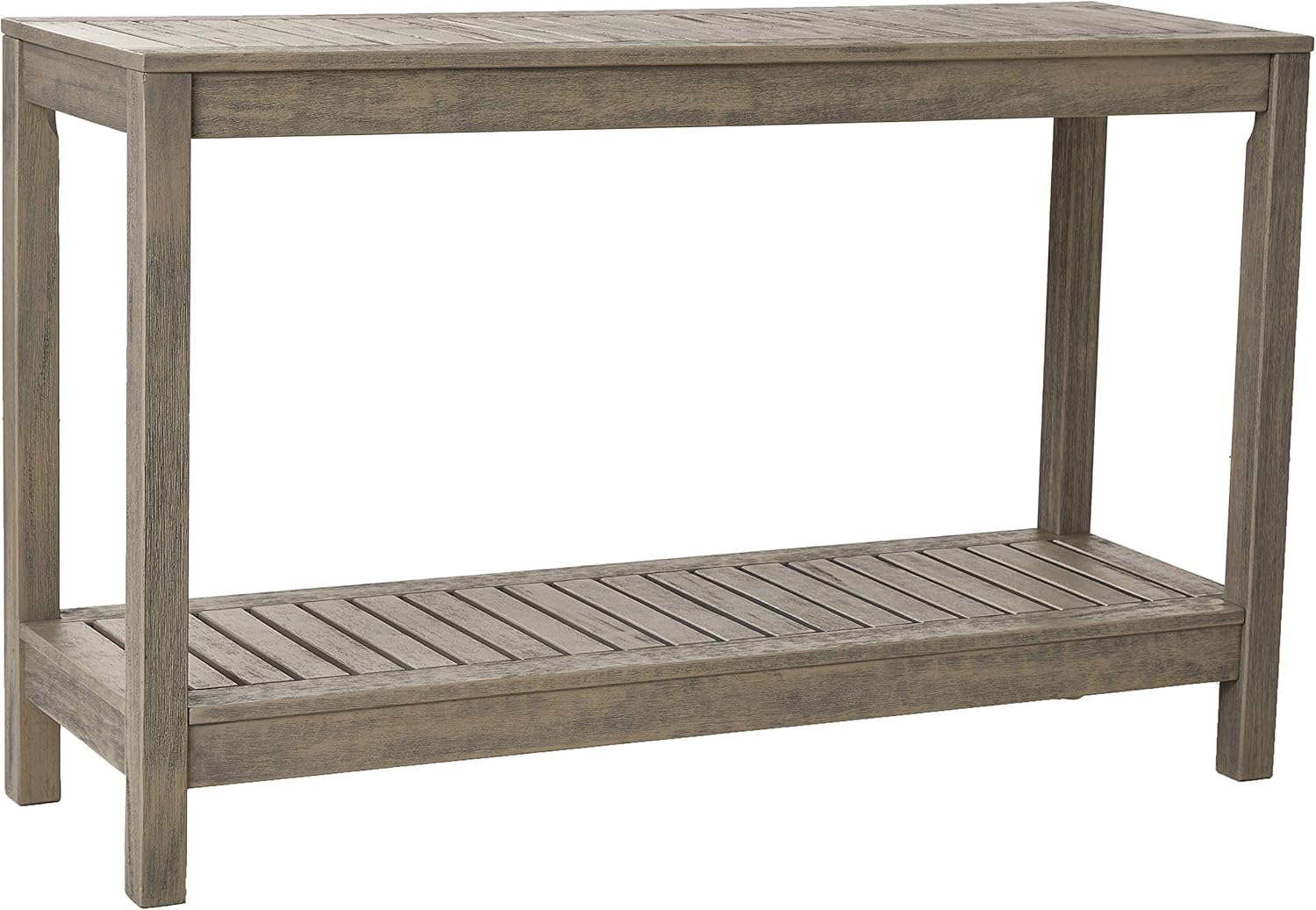 Cambridge Casual Solid Wood West Lake Outdoor Console Table – Weathered Gray Finish – Durable and Stylish Accent Plant Table for Patio, Deck, Porch, Garden, and Outdoor Spaces-VerdiqueGarden