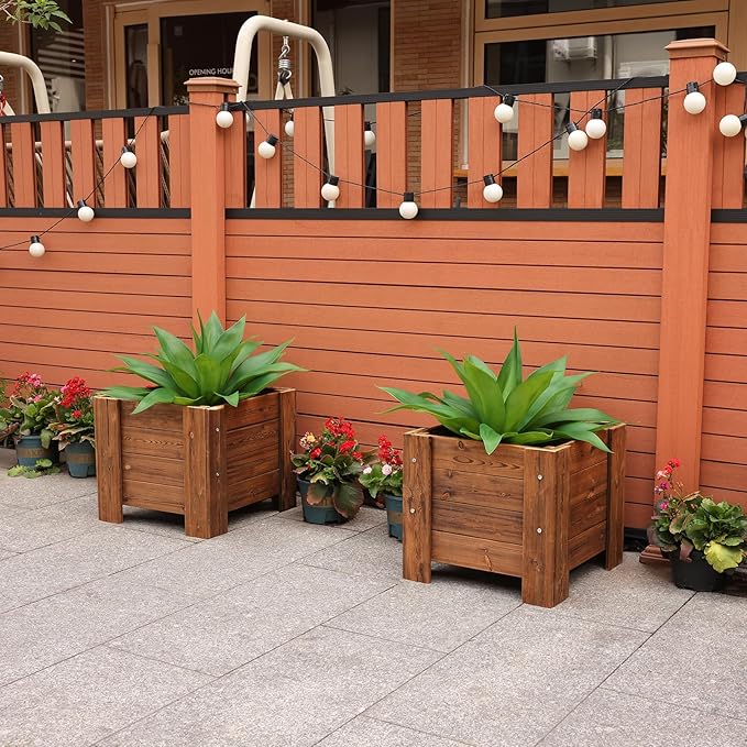 Artificial Plants Outdoor,UV-Resistant Fake Agave Succulent Plant 23 Inch Medium Size Faux Succulents Stems for Indoor Realistic & Natural Home Decor Plants for Office Housewarming-VerdiqueGarden