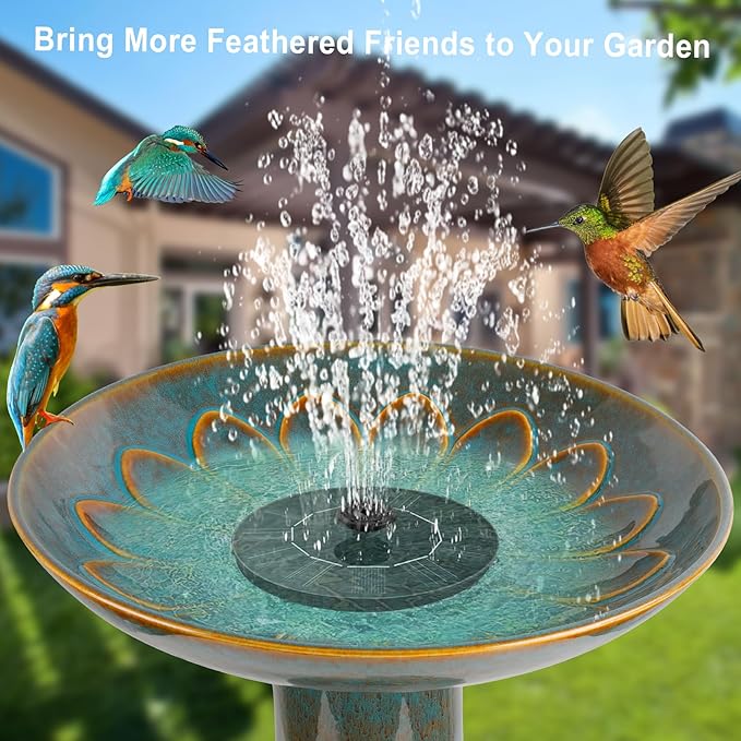 Ceramic Bird Bath for Outdoors, 21.5 inch Heavy Duty Bird Bath，Weather-Resistant Birdbath for Outdoor Garden Use, Attracts Birds, Elegant Yard Décor - Blue-VerdiqueGarden