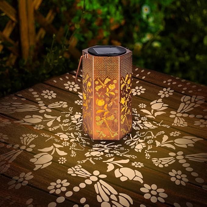 Dragonfly Solar Lanterns Outdoor Waterproof - Birthday Gifts for Women, Men, Mom, Mothers Day Gifts, Solar Lights Outdoor Hanging Garden Decor for Outside, Patio, Outdoor, Yard, Lawn, Balcony-VerdiqueGarden