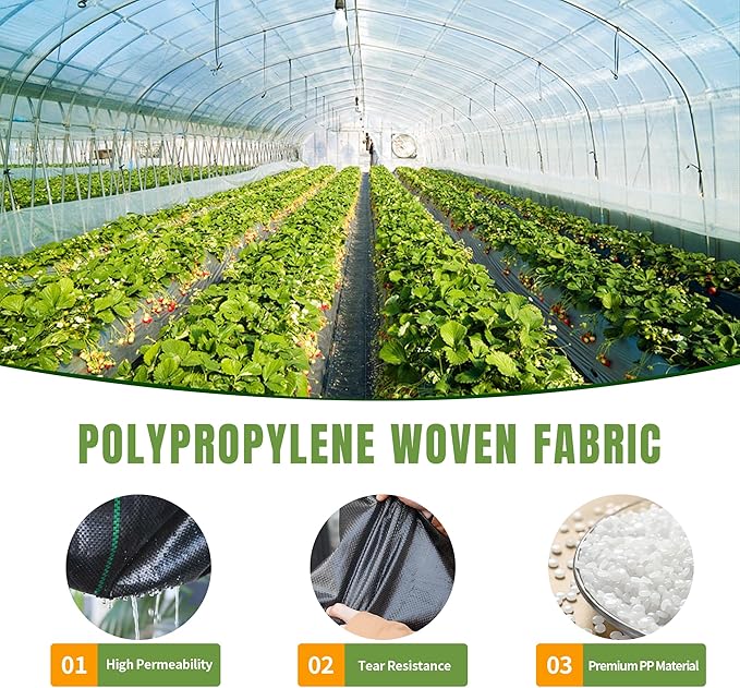 6.5ftx300ft Weed Barrier Landscape Fabric Heavy Duty, Premiun 3oz Garden Geotextile Fabric, Outdoor Weed Blocker Landscaping Fabric, for Driveway Mats, Erosion Control, Ground Cover Weed Barrier-VerdiqueGarden