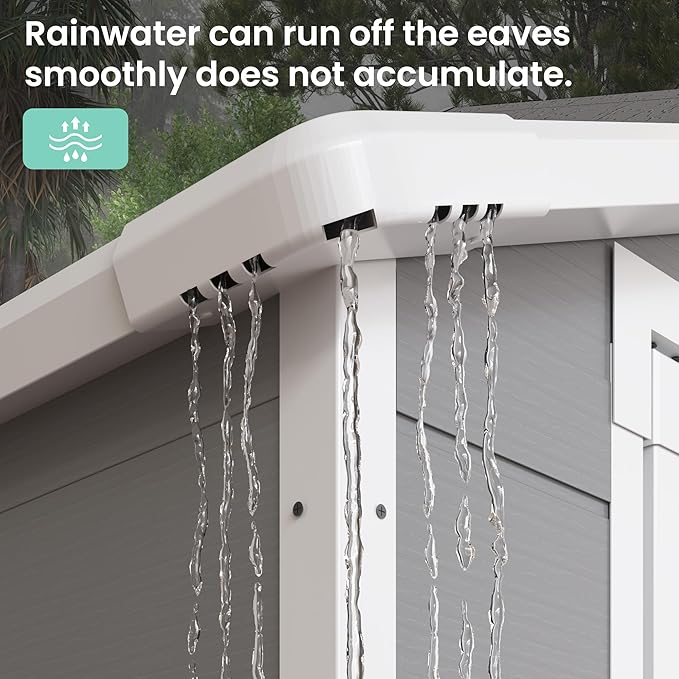 UDPATIO Outdoor Resin Storage Shed 6x4.5 FT, Plastic Garden Shed for Bike, Garbage Can, Tool, Outside Sheds with Lockable Door for Backyard, Patio, Lawn, Grey & White-VerdiqueGarden