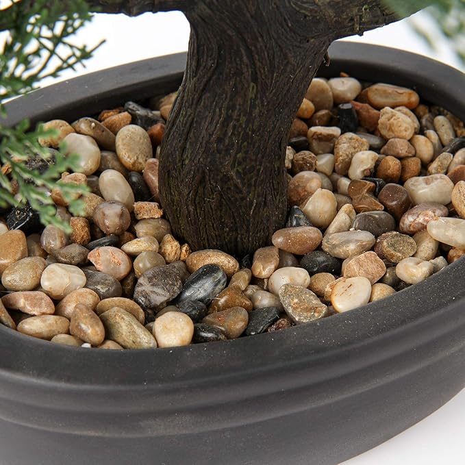 Artificial Bonsai Tree Juniper Faux Plants Indoor Small Fake Plants Decor with Ceramic Pots for Home Table Office Desk Bathroom Shelf Bedroom Living Room Farmhouse Decorations-VerdiqueGarden