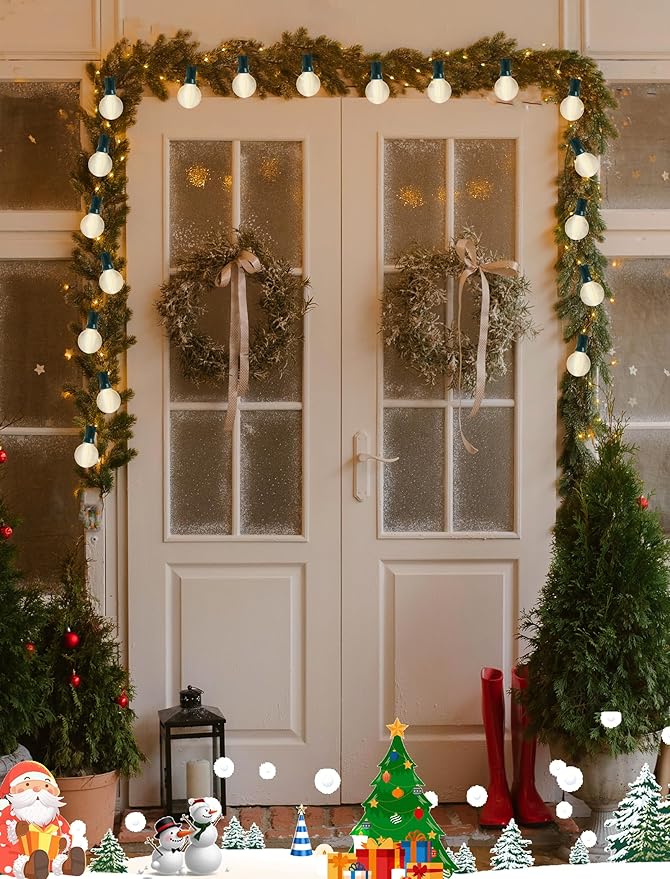 25ft Outdoor Christmas LED String Lights,G40 Frosted White Globe Lights with 27pcs Plastic Bulbs,Round Bulb Christmas Lights for Indoor/Outdoor Wedding Backyard Cafe Garden Christmas Decor-VerdiqueGarden