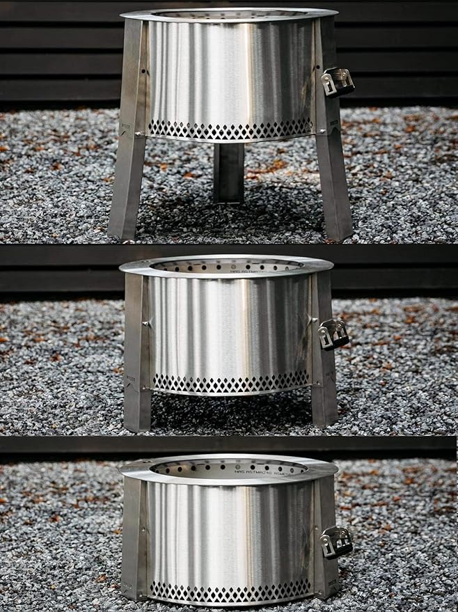 Breeo Smokeless Fire Pit (Y Series - Stainless Steel) | 21 inch Portable Smokeless Firepit for Outside | 31 Pounds | Ideal for Families Compatible with Wide Range of Breeo Accessories-VerdiqueGarden