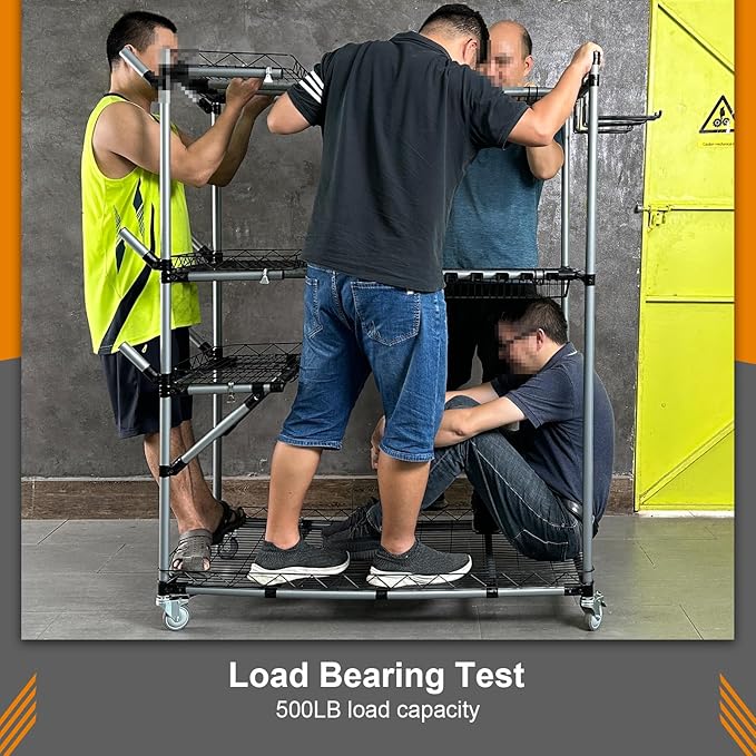 BIG Garden Tool Organizer with Wheels - Rolling Storage Rack - Multifunctional Cart-VerdiqueGarden