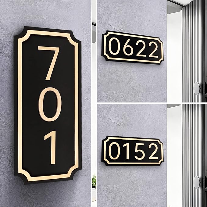 House Numbers for Outside, Address Plaques, Mailbox Numbers, Two Sets of Numbers from 0-9, Personalized Address Signs for House, Mailbox, Apartment, Office, Hotel, Classroom, Garden. Decorative Numbers Plaque.-VerdiqueGarden