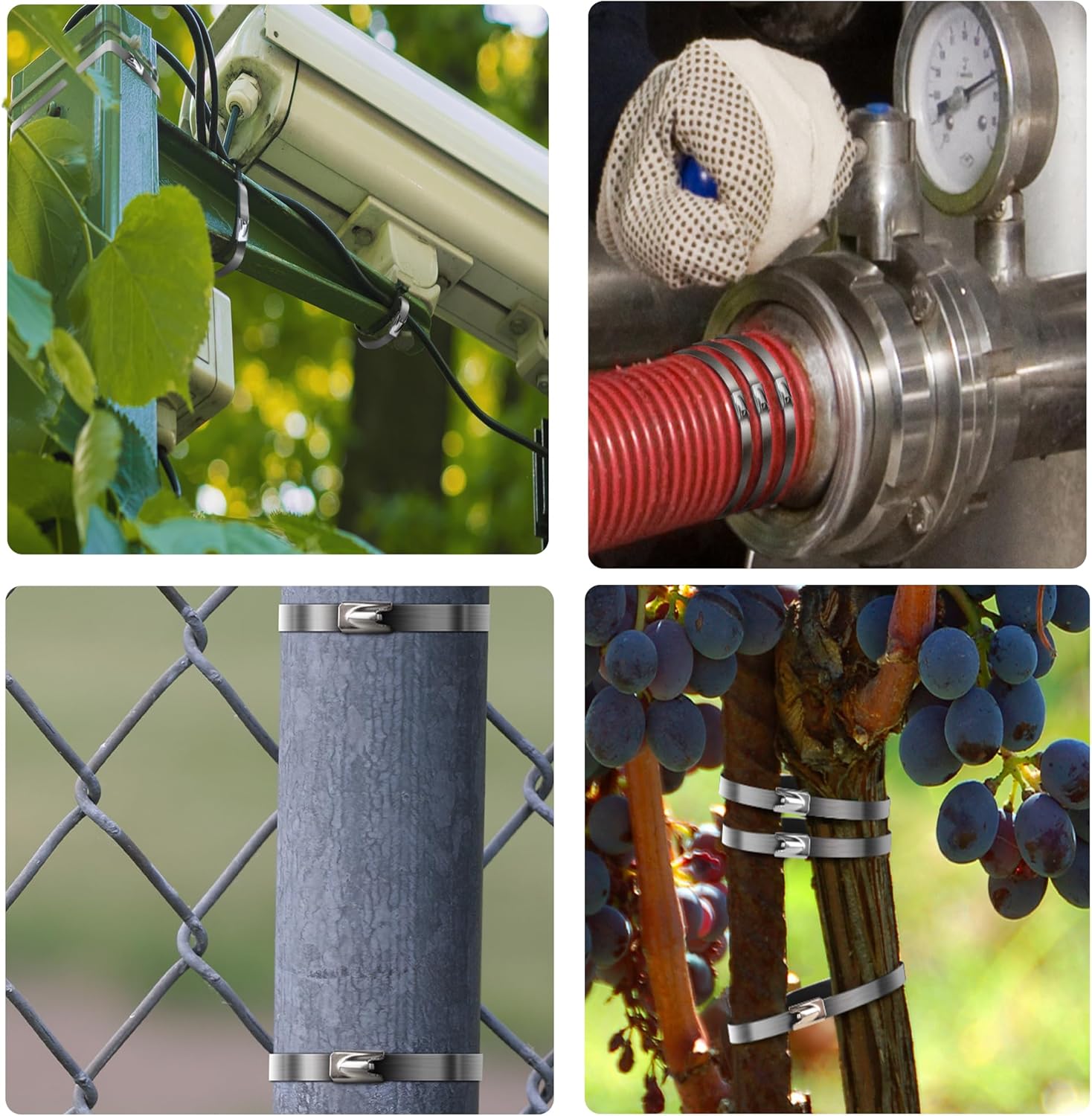 Stainless Steel Zip Ties 11.8 inch 500pcs, 304Stainless Steel Metal Zip Ties Multi-Purpose Heavy Duty Self-Locking Cable Ties for Machinery, Fence, Vehicles, Farms, Cables, Pipesas Well-VerdiqueGarden