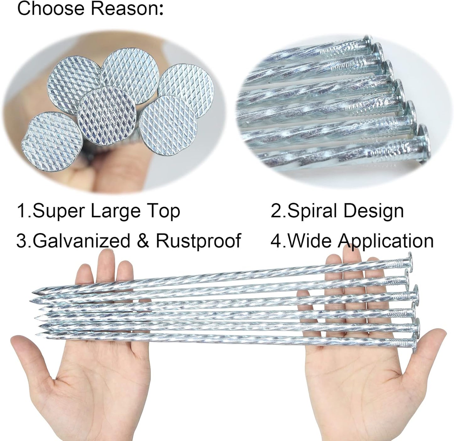 12 Inch Galvanized Landscape Stakes Metal Landscape Edging Anchoring Spikes, Landscape Anchoring Stake for Artificial Turf, Paver Edging, Weed Barrier, Tent, Camping, Carpentry (15)-VerdiqueGarden