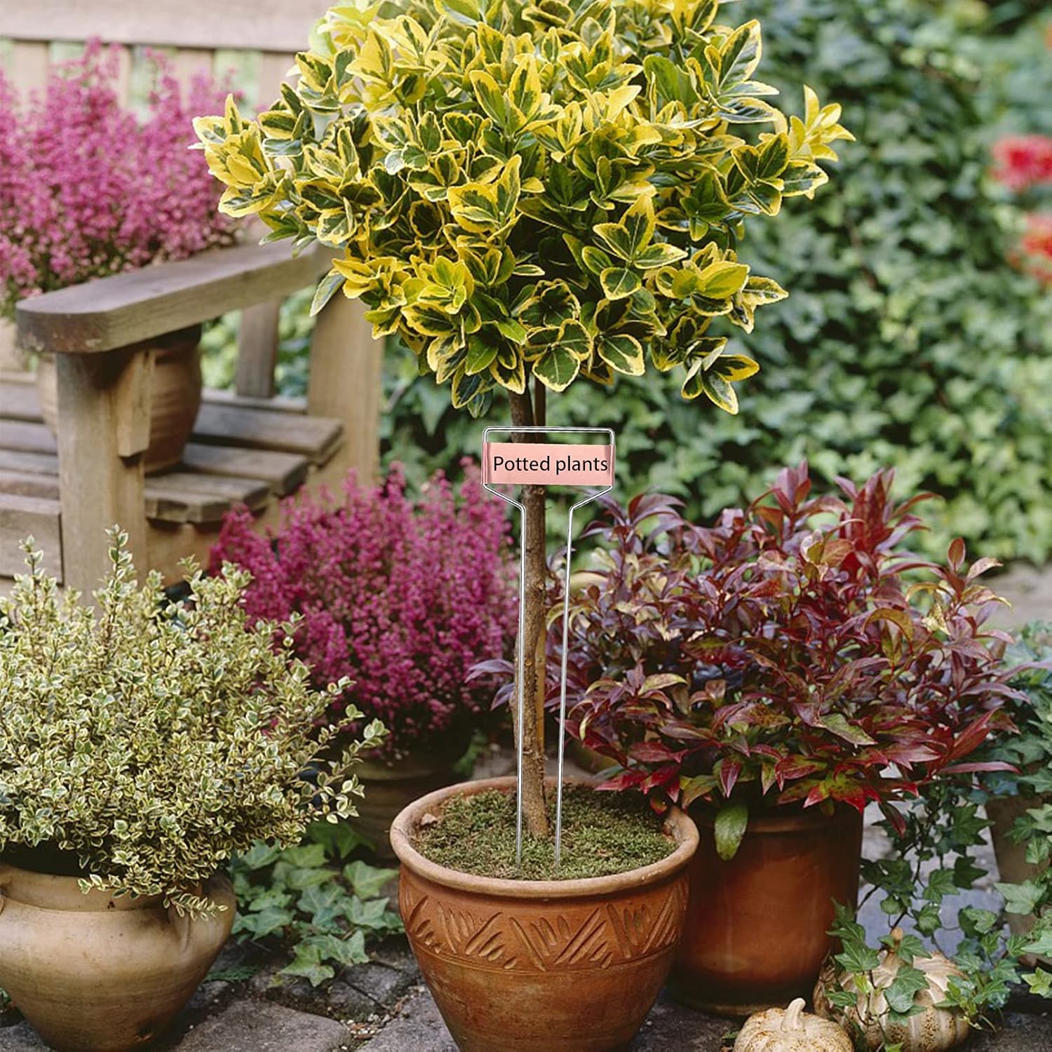 Wehhbtye 20 PCS 10 Inch Metal Plant Label Stakes-Copper Metal Plant Tags,High Copper Plate Plant Labels,Coppers Plant Tags with 1 Maker Pen for Flowers, Vegetables, Seedlings, Seed,etc-VerdiqueGarden