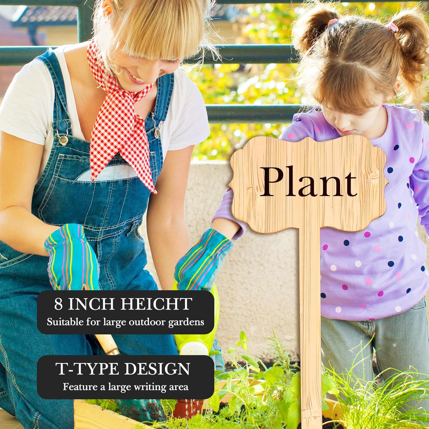 Linkidea 50pcs T-Shape Wooden Plant Labels with 2 Marker Pens, Garden Plant Tags for Outdoor, Vegetable Seedling Label, Waterproof Garden Signs-VerdiqueGarden