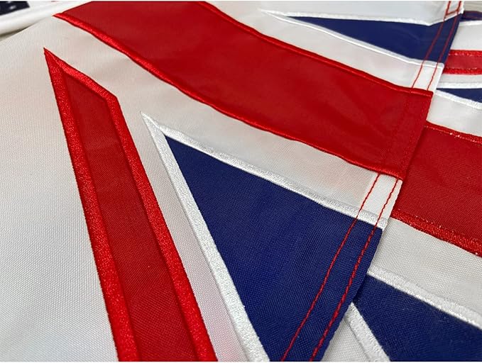 Homissor British Flag 12x18 Union Jack England Boat Flags Embroidered Sewn Stripes United Kingdom 1x1.5 UK Flag Heavy Duty Outdoor-VerdiqueGarden