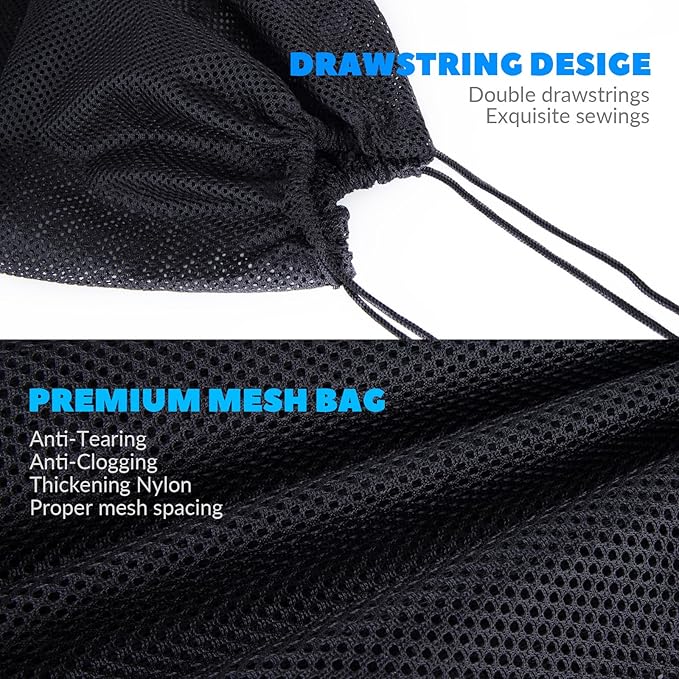 Pond Filter Box, Anti-Clogging Pond Filters for Outdoor Ponds Nylon Media Mesh Water Pump Cover Barrier Bag with Drawstring, Pond Pump Filter Bag (10 Inch)-VerdiqueGarden