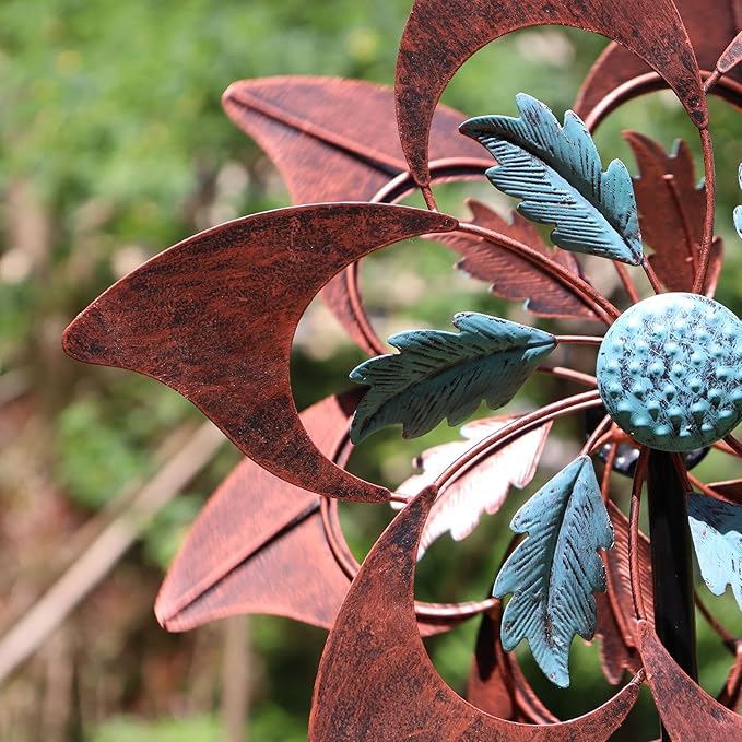 360 Degrees Metal Swivel Classical Two-Color Windmill Wind Spinner for Patio Lawn Outdoor Yard Lawn Garden-VerdiqueGarden