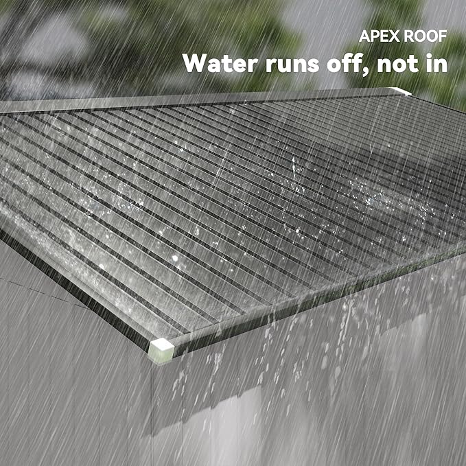 Outsunny 11' x 13' Outdoor Storage Shed, Garden Tool Metal Shed with Foundation Kit, Double Lockable Door, Air Vents and Sloping Roof, for Backyard, Patio, Lawn, White-VerdiqueGarden