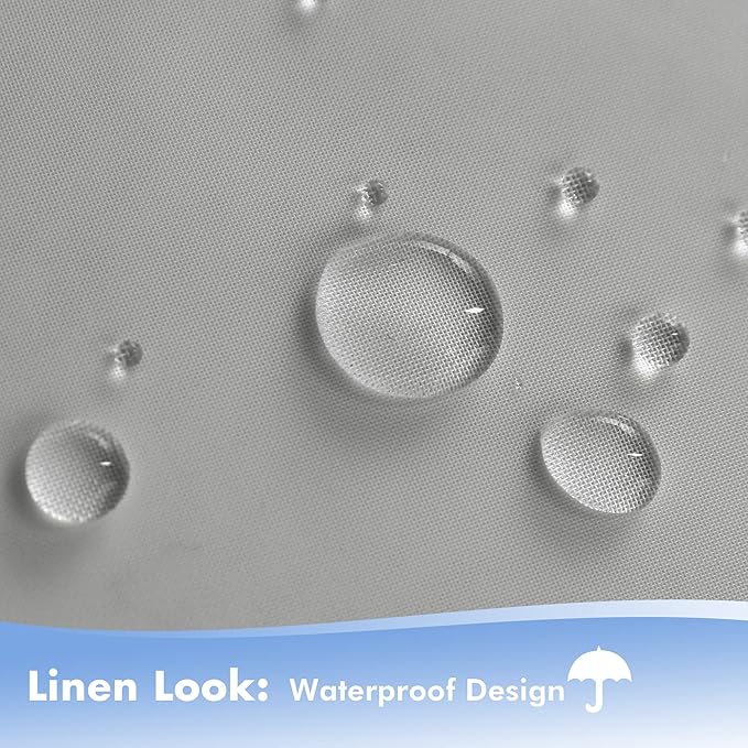 HolidayIdeas Outdoor Sheer Curtains for Patio Waterproof, 4 Panels - 54 x 84 Inch - Cloud Grey Light Filtering Voile Outside Curtains Grommet Drapes for Front Porch, Gazebo, Pergola, Backyard-VerdiqueGarden