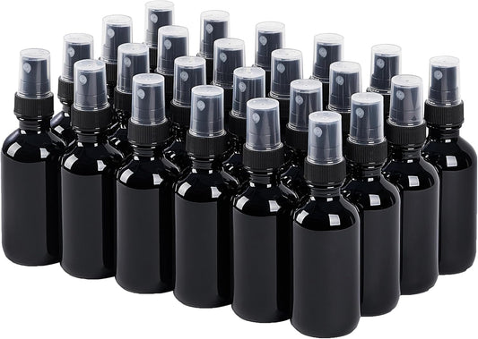 Glass Spray Bottles (2oz-24pcs, Black)-VerdiqueGarden