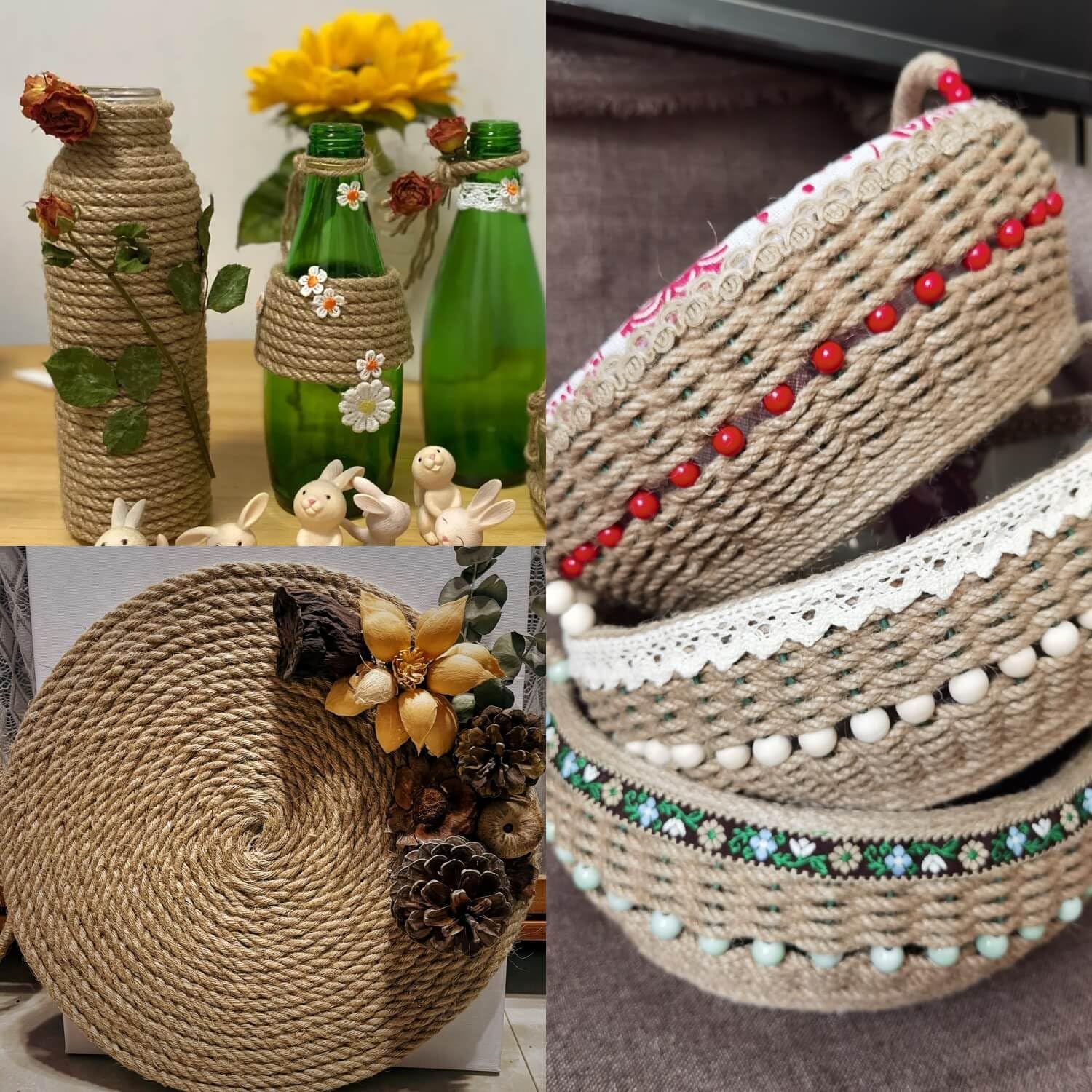 2-Pack Natural Jute Twine Rope, 6mm x 656ft Heavy Duty & Eco-Friendly - for Crafts, Gardening, Cat Scratching Post, Bundling & Hanging, 328Feet/Roll-VerdiqueGarden