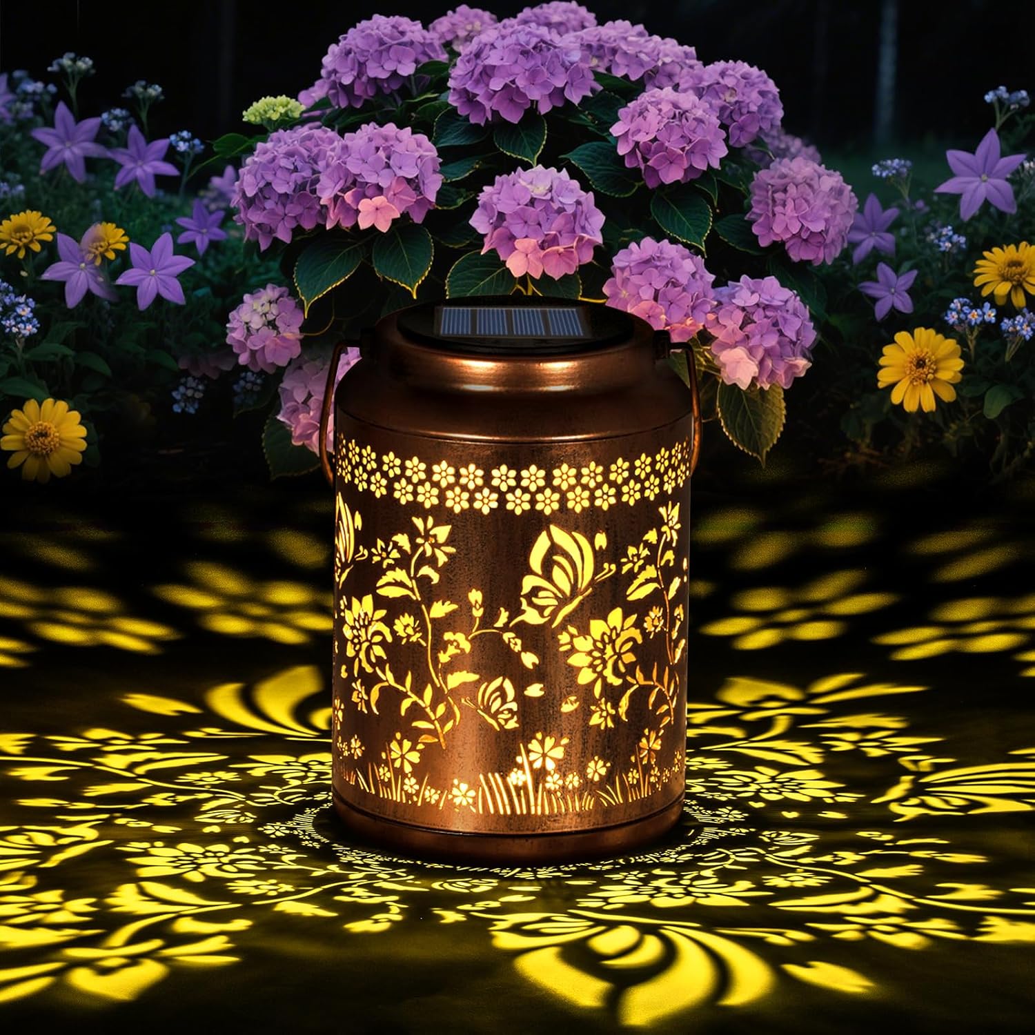 Solar Lanterns Outdoor Waterproof, Butterfly Garden Decor for Yard Porch Lawn Patio Pathway, Hanging Solar Lights Birthday Gifts for Women Mom Grandma Sister Friend-VerdiqueGarden