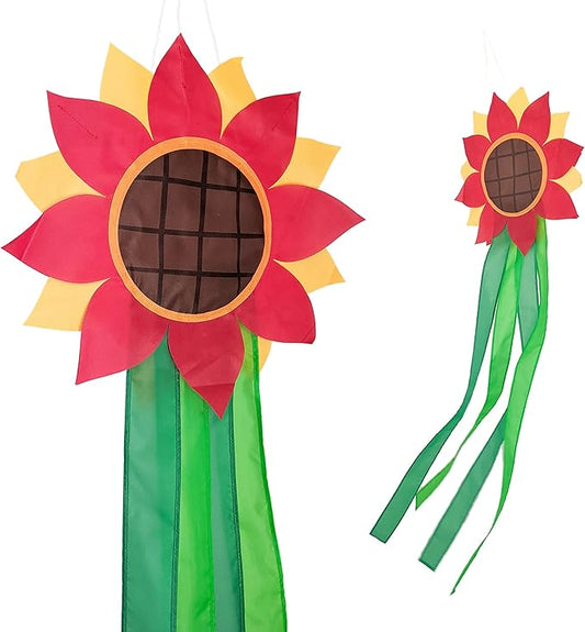 Madrona Brands Red Flower Windsock | Durable Outdoor Hanging Decoration | Yard, Garden, Patio, Home and More | 42-Inch-VerdiqueGarden