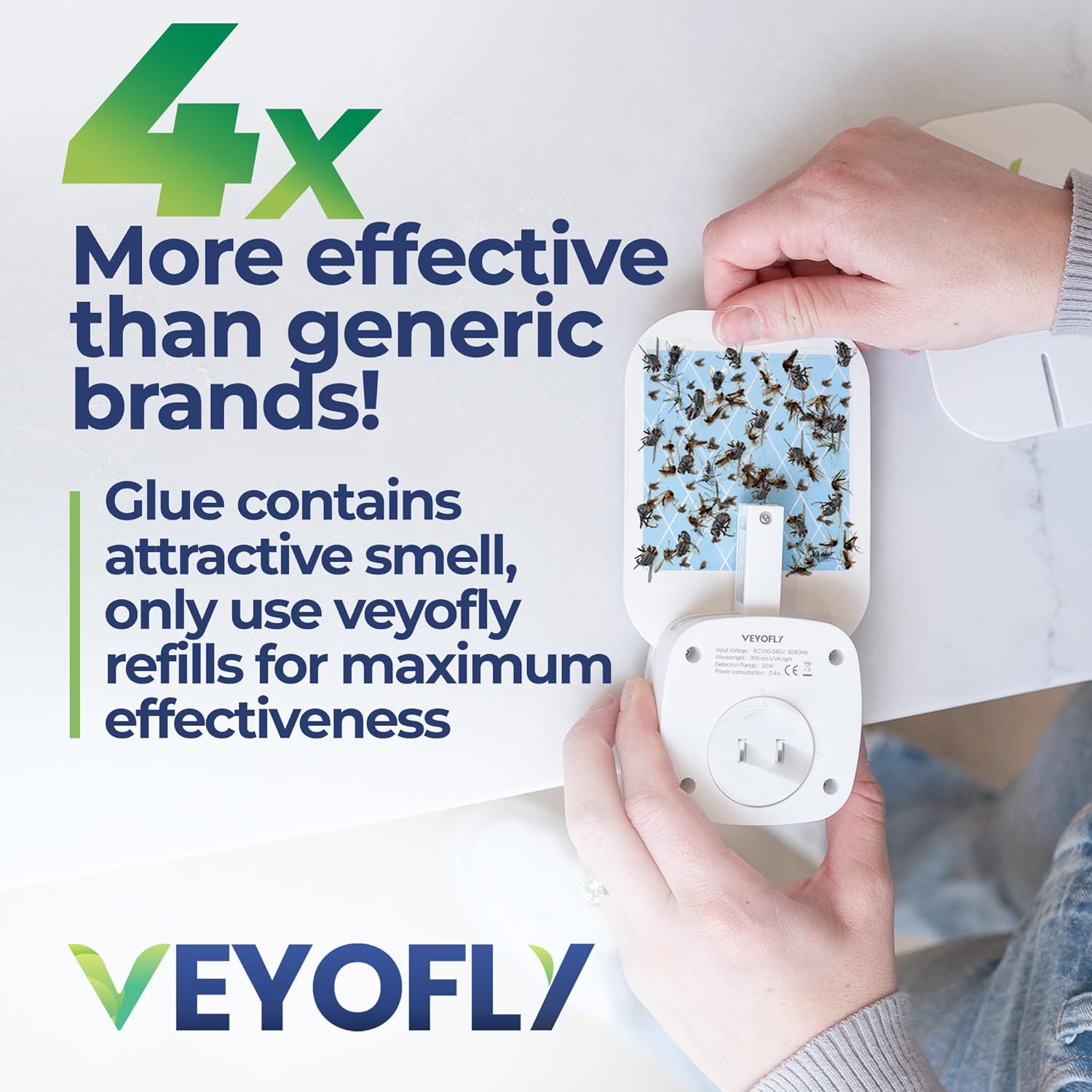 VEYOFLY Fly Trap Indoor, Fruit Fly Traps for Indoors Flying Insect (2 Device + 6 Refills) Gnat Traps for House Indoor, Bug Zapper Indoor, Gnat Killer Catcher & Fruit Fly Killer Light Plug in-VerdiqueGarden