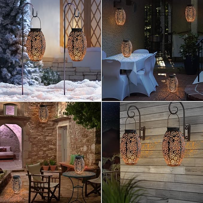 Owl Solar Outdoor Lantern Waterproof, Garden Decor Gifts for Women, LED Metal Garden Solar Lights for Porch, Yard, Patio Ornaments, Mothers Day Gifts for Mom Grandma (Antique Bronze,1Pack)-VerdiqueGarden