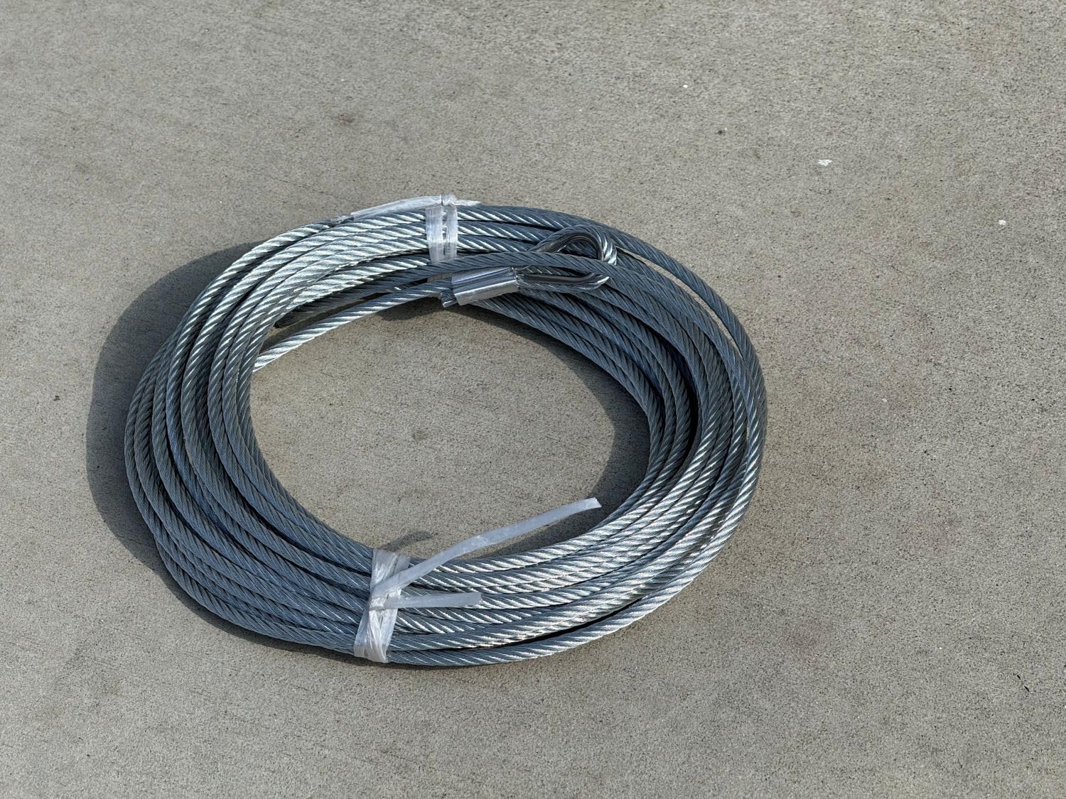 Sandbaggy 3/16" x 50 ft Galvanized Braided Steel Cable w/Looped End (7x19 Wire Rope) (25, Silver, 3/16" x 50 ft)-VerdiqueGarden