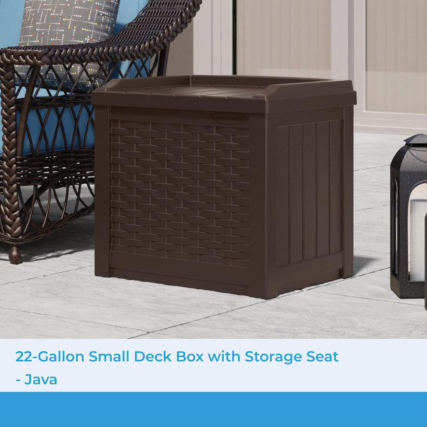 Suncast 22 Gallon Small Resin Storage Seat, Java, SSW600J-VerdiqueGarden