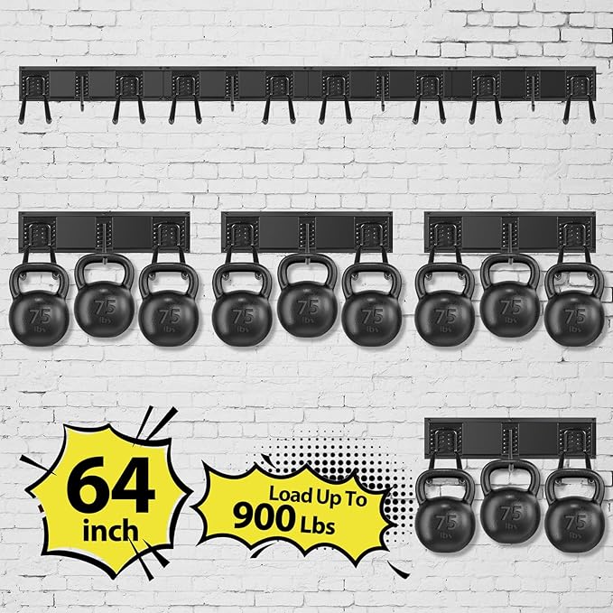 Garage Tool Organizer Wall Mounted, 64 Inches Adjustable Garden Tool Organizer Rack, 20 Pcs Heavy Duty Yard Tool Organizer Hold Up to 900lbs-VerdiqueGarden