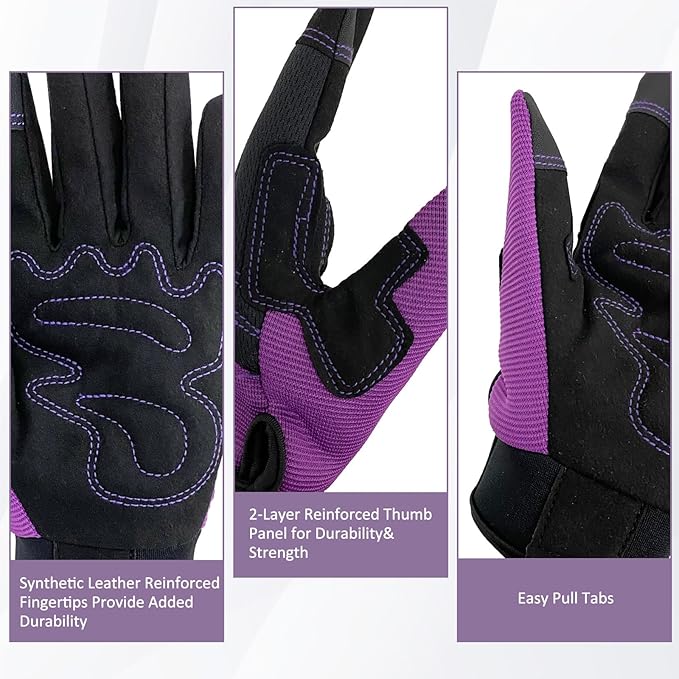 Gardening Gloves for Men and Women, Thorn Proof & Puncture Resistant Working Gloves, Gloves for Safety Work and Gardening, Gardening Gifts, Synthetic Leather Spandex Mechanic with Touchscreen Support-VerdiqueGarden