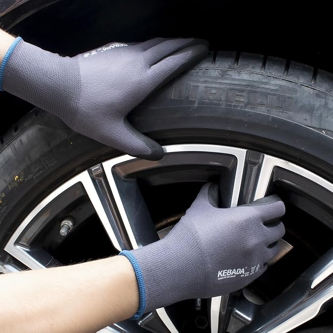 Kebada Work Gloves for Men and Women, Foam Nitrile Coated Safety Gloves with Grip, Ideal for Warehouse Package Handling, Gardening, Mechanic and Construction, Small-VerdiqueGarden