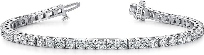 Houston Diamond District 3 to 50 Carat Classic LAB GROWN Diamond Tennis Bracelet 4 Prong Ultra Premium Collection (E-F Color, VS2-SI1 Clarity)